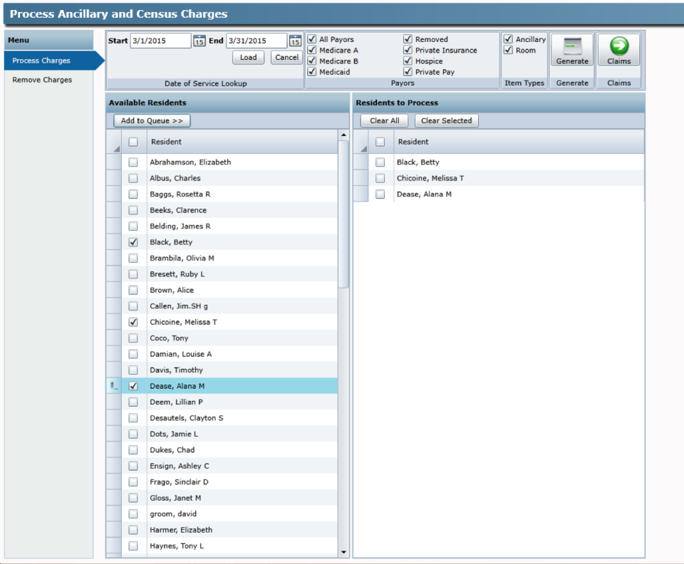 screenshot of BlueStrata EHR